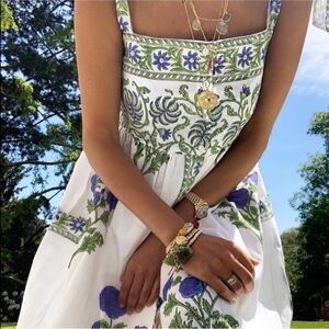 Juliet Dunn tie shoulder floral midi dress